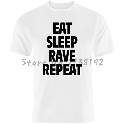 Мужская футболка с надписью Eat SLEEP RAVE забавная модная мужская короткими рукавами