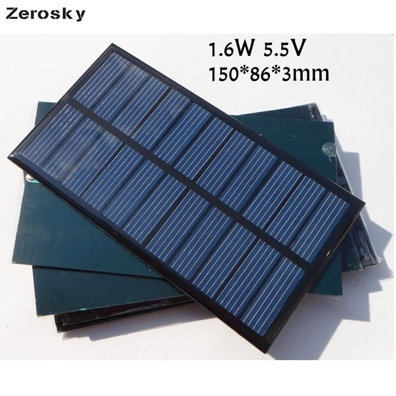 Zerosky 1 6 Вт 5 В мини-солнечная батарея поликристаллическая солнечная панель сделай