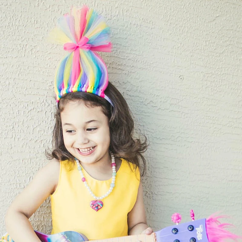 Принцесса Туту тролли партии повязки для волос детей девочек Радуга костюм