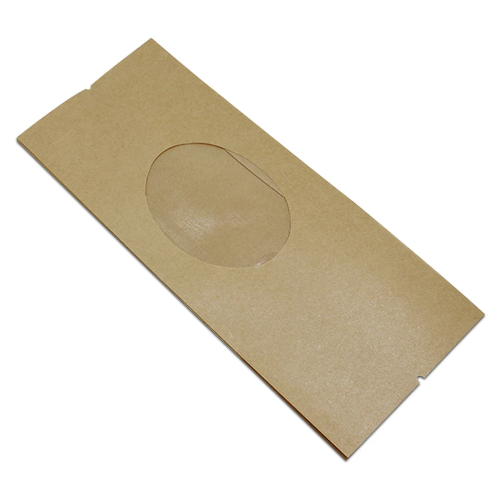 40 шт./лот Открытый Топ крафт бумага сумка для органа с окном термопечать упаковка