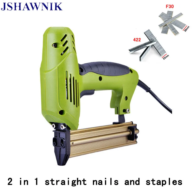 Free shipping 2 In 1 Framing Tacker Eletric Nails Staple Gun 220V Electric Power Tools Electric Stapler Gun With 400 Nails
