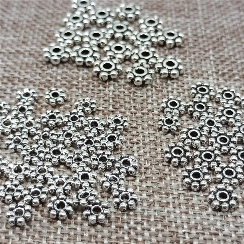 _ Серебряные бусины разделители для шестеренок 4 мм 5 6 7 браслетов и