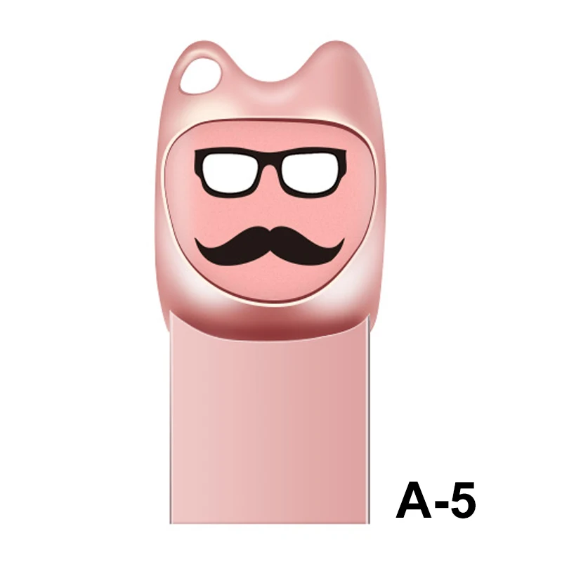 Милые Мультяшные USB флеш-накопители, 64 ГБ, флеш-накопители, Personalizado, 32 ГБ, 16 ГБ, 8 ГБ, флеш-накопители, USB флешки для пары, девушки, свадебный подарок - Цвет: A5RoseGold