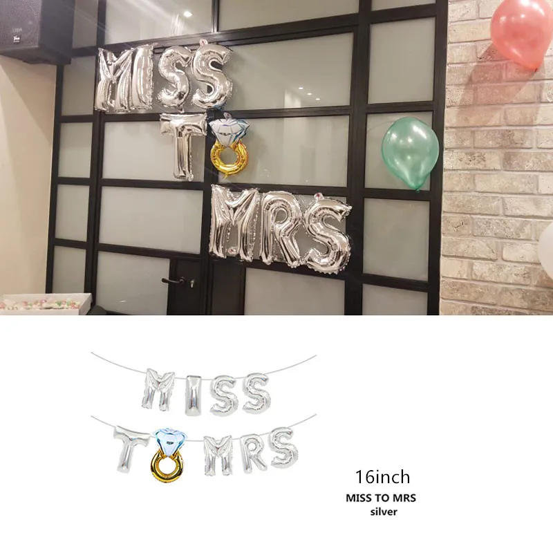 Свадебные украшения с буквенным фольгой шар Mr Mrs свадебный душ Команда Невесты быть воздушный шар Декор курица вечерние принадлежности для вечеринки-девичника