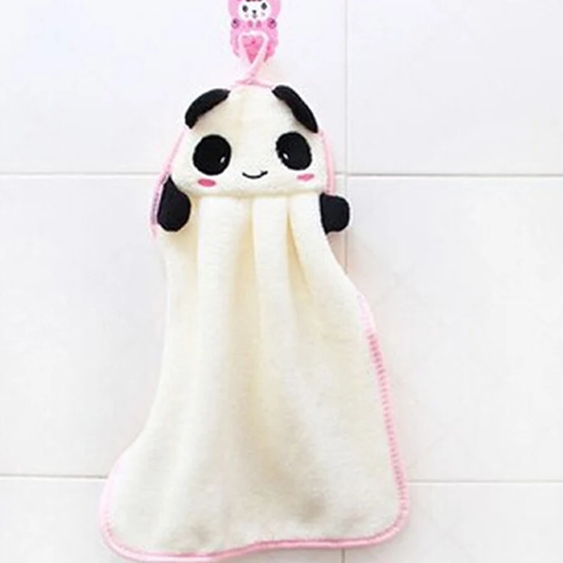white panda Мягкое бархатное полотенце кораллового цвета с рисунком животных; милое детское полотенце для детской комнаты; полотенце для рук; кухонное полотенце; детское полотенце для купания - Цвет: white panda