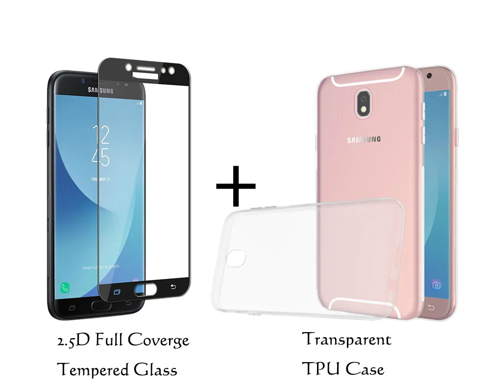 Для Samsung Galaxy J7 Pro J730G 730F j7 2017 прозрачный защитный чехол из ТПУ задняя крышка 9H