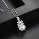 Модное женское ожерелье с кулоном из кубического циркония с кристаллами и жемчугом, очаровательное элегантное женское ювелирное изделие, цепочка для ключицы, свадебный подарок