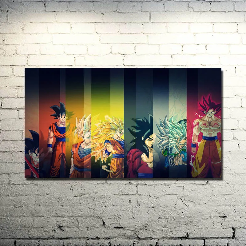 Goku-Dragon Ball Z Аниме игра Искусство Шелковый тканевой плакат с принтом 13x24 24x43 дюймов картины для декора гостиной 023