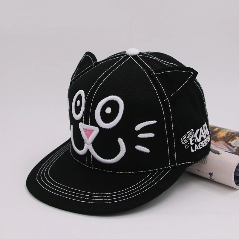 Милая бейсболка со смайликом кошачьими ушками летняя мужская и женская