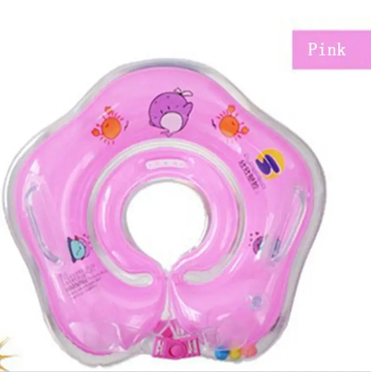 Pink LEMZONE плавающий круг для купания для новорожденных, надувное кольцо для шеи, надувные игрушки для бассейна, круг для плавания, кольцо для младенцев, детское Надувное плавающее кольцо - Цвет: Pink