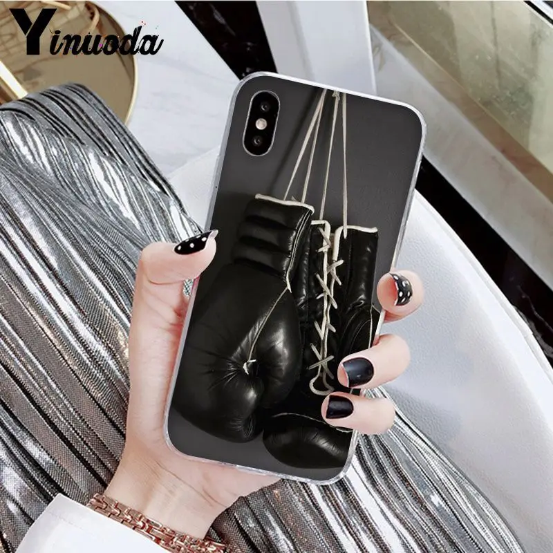 Yinuoda мультфильм Боксерские перчатки для девочек новое поступление Прозрачный чехол для iPhone X XS MAX 6 6S 7 7plus 8 8Plus 5 5S XR - Цвет: A3