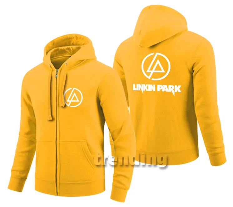 Новые модные европейские размеры тонкие весенние мужские толстовки wo мужские linkin park Рок Группа Толстовка куртка на молнии Топы с капюшоном - Цвет: style 9