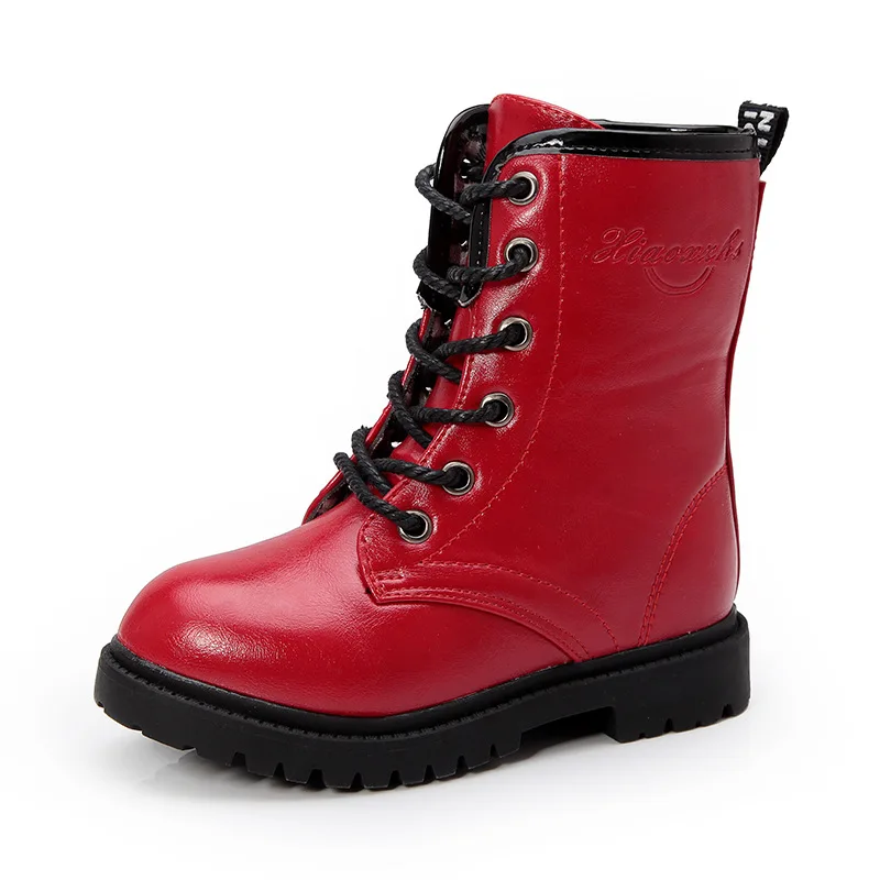 Новый Обувь для мальчиков девочек из искусственной кожи детская зимние