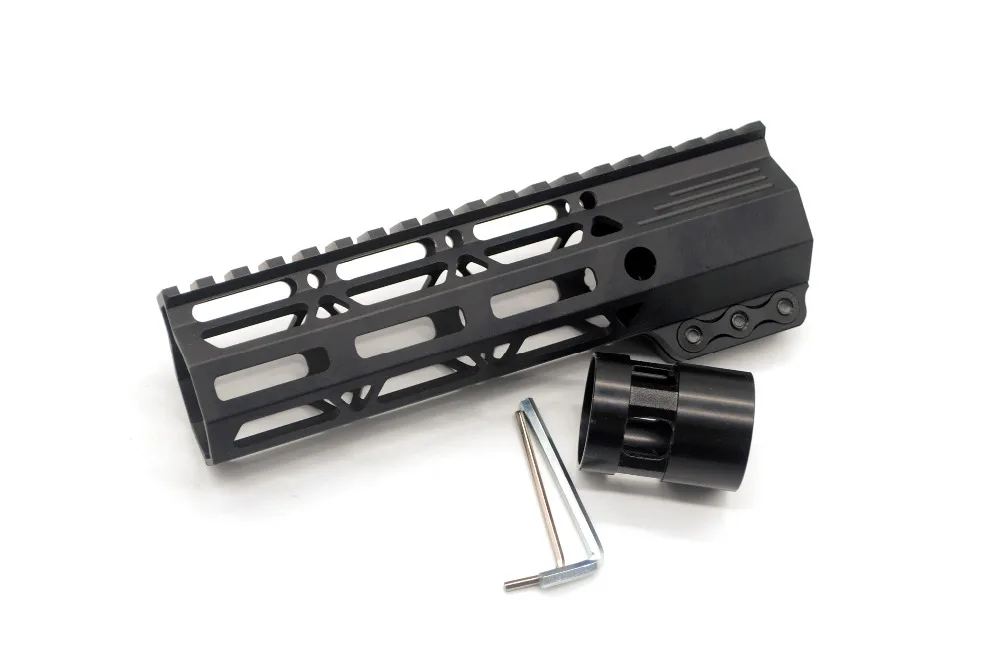 Черный 7 дюймовый зажимной поплавок Пикатинни рельсы M lok Handguard со стальной бочкой