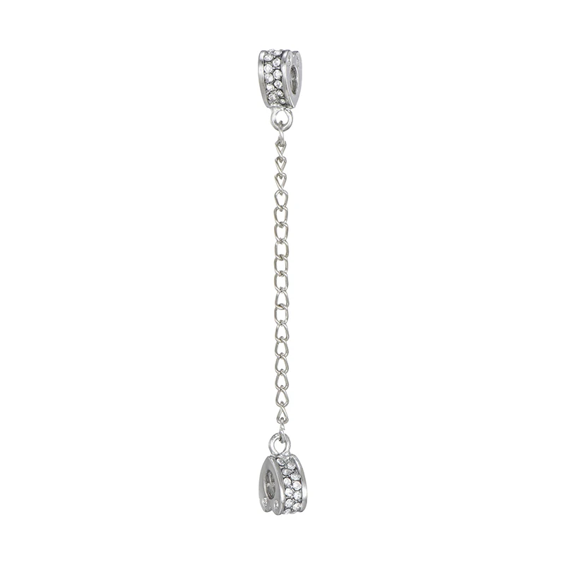 

Spring Collection Silver Color Mix Rainbow Crystal Heart Safety Chain Charms Beads Fits PandoraFits Charm Bracelet Gift
