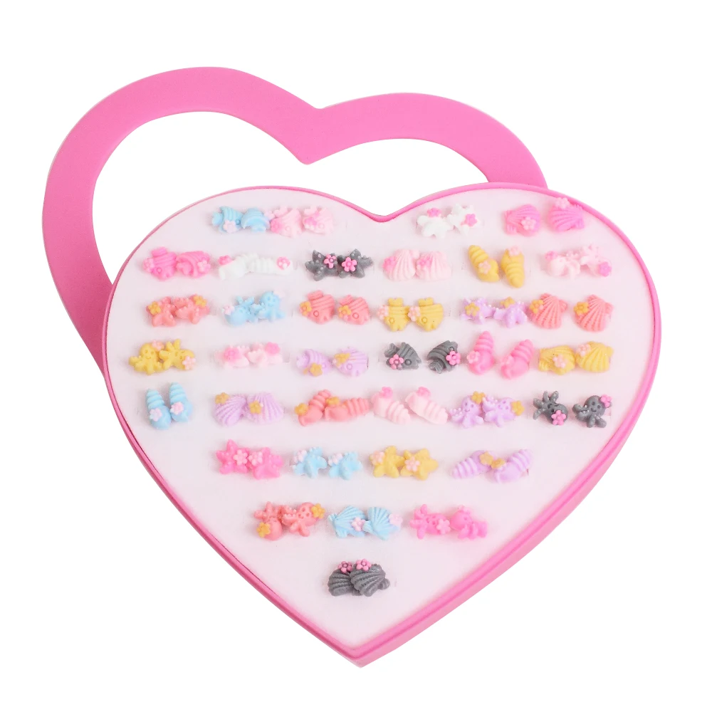 36 пар/компл. микс Стиль Мини ручной работы сердце серьги-гвоздики Набор Милые