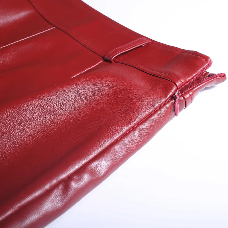 Женская юбка из искусственной кожи с высокой талией осенне зимняя новая модная