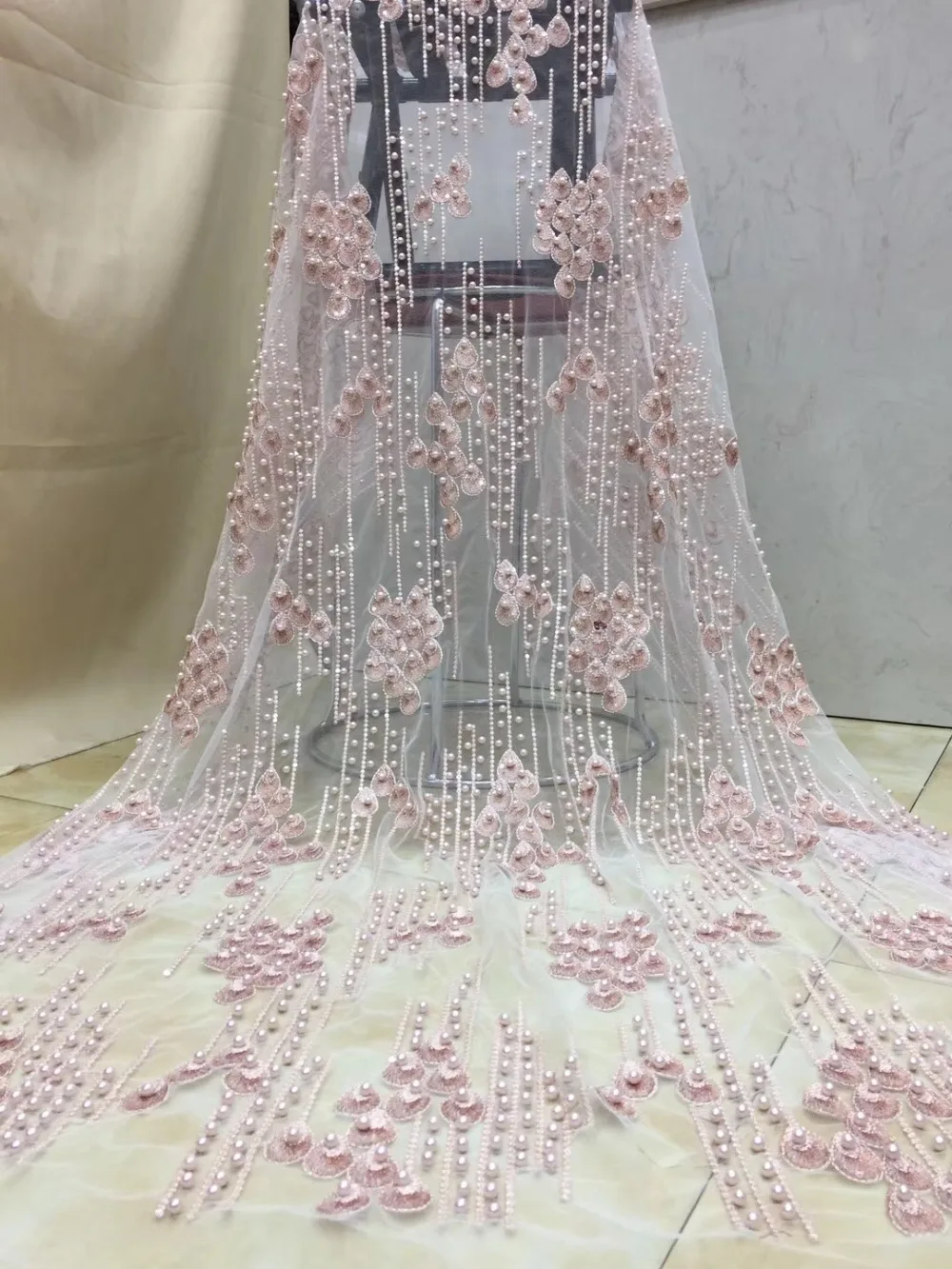 Последние Африканские кружева вышитые цветок кружевной ткани свадебное платье в