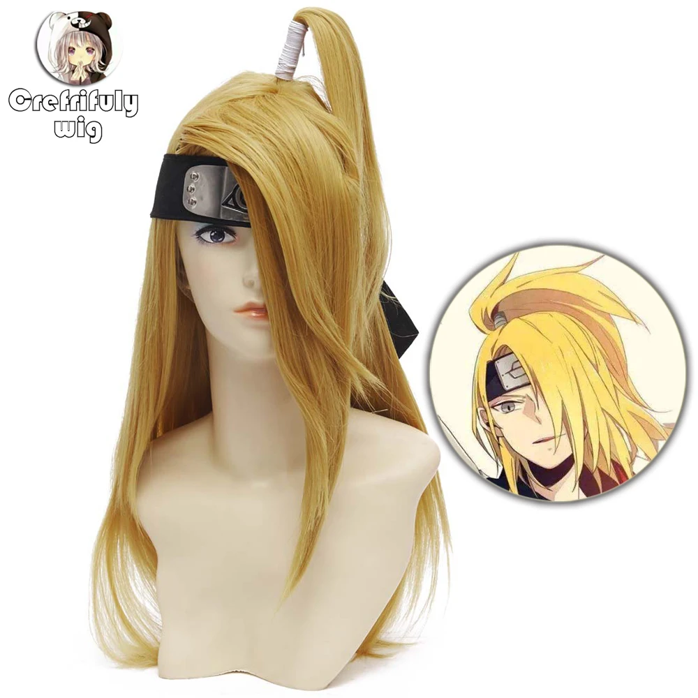 Naruto; deidara Золотой Косплей парик из синтетических волос костюм на Хэллоуин вечерние парики+ парик