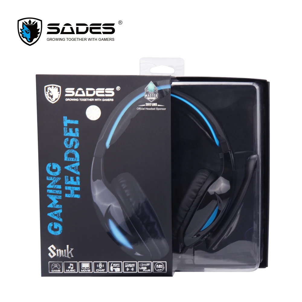 SADES SNUK Virtual 7,1 игровая гарнитура с объемным звуком, USB наушники для геймера
