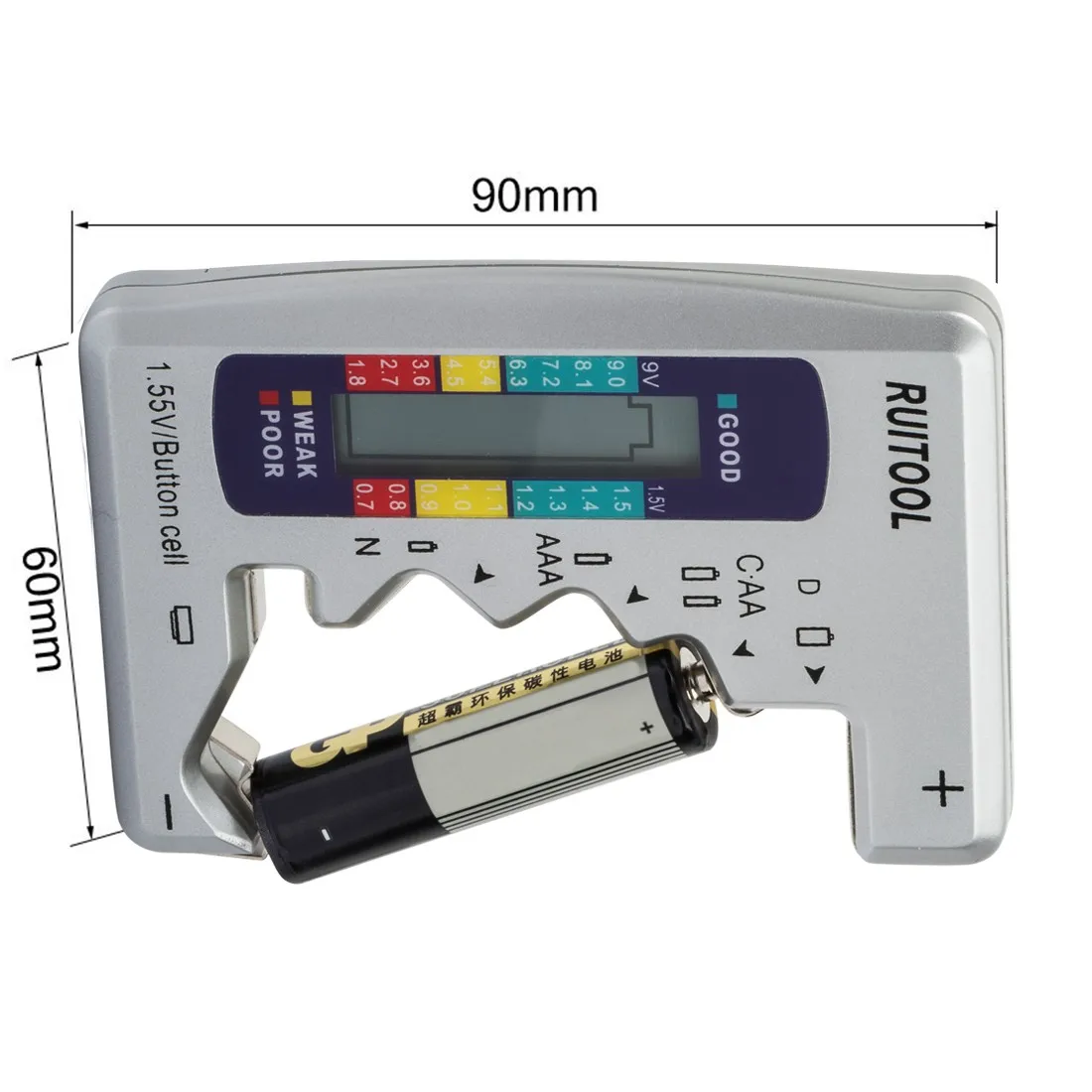 

Mini Digital Battery Capacity Tester C/D/9V/AA/AAA/1.5V Lithium Household Battery Power Supply Measuring Instrument