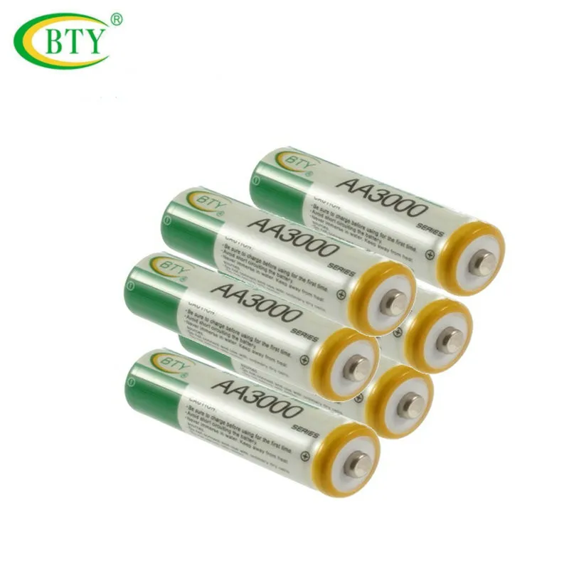 AA 3000 1 2 V качественная аккумуляторная батарея 3000mAh BTY Ni MH 2A +бесплатная