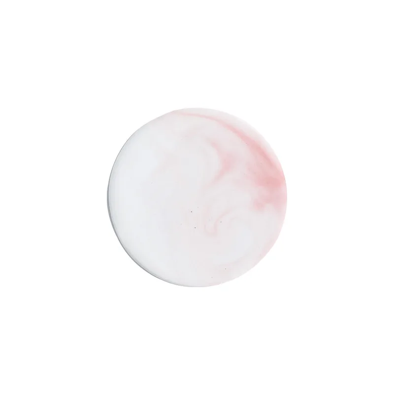 Round Pink Мраморный керамический подстаканник подстилка коврики колодки для чашки вина напиток кофе круглый квадратный Глод серый розовый Забавный украшение стола - Цвет: Round Pink