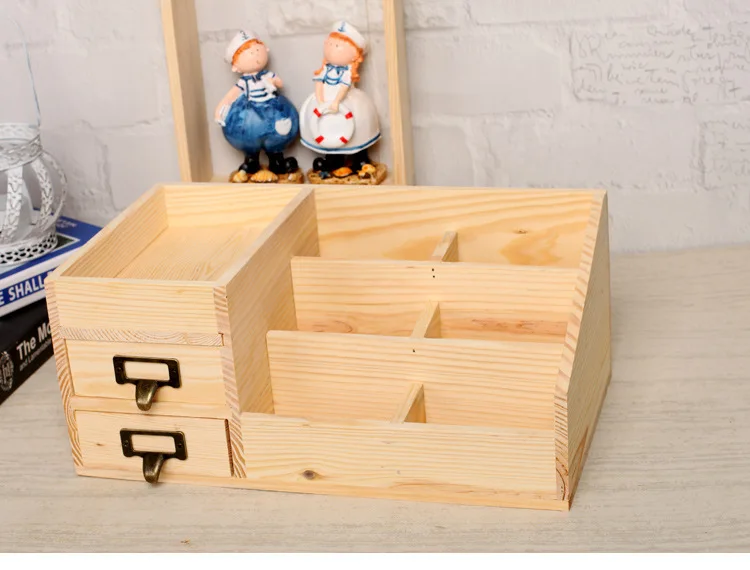 1 шт. креативная домашняя древесная коробка для косметики тип ящика