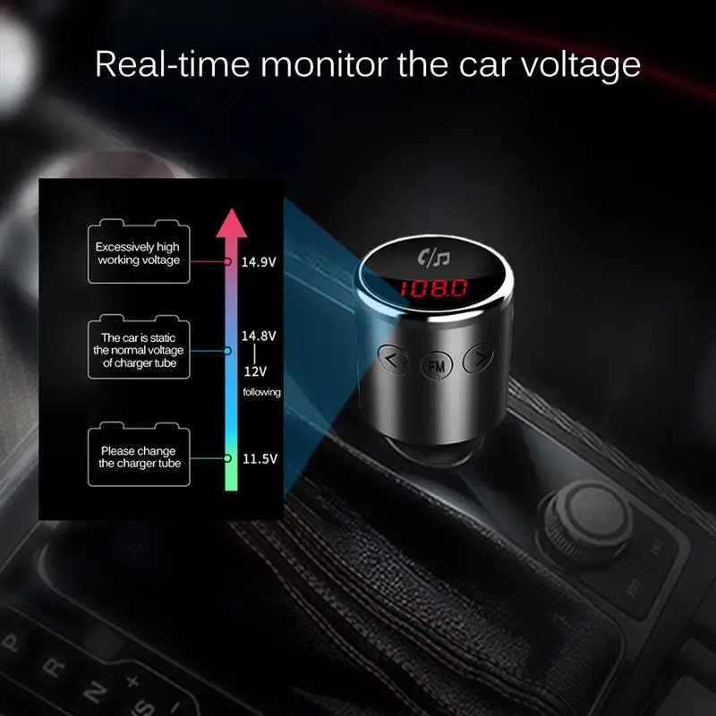 Onever fm-передатчик Bluetooth V4.2 Беспроводной автомобильный FM трансмиттер MP3 плеер Поддержка карт флеш-накопителей телефонные звонки в режиме Hands-free Dual USB Порты и разъёмы