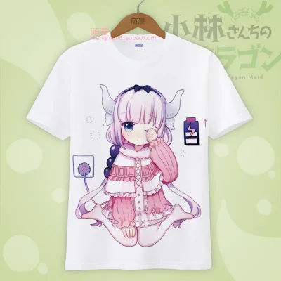 03 Новая футболка Kobayashi san Chi no Maid Dragon, футболка для костюмированной вечеринки, аниме Maid Kanna, летние хлопковые футболки - Цвет: 03