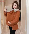 Зимняя верхняя одежда для беременных пальто куртка-кенгуру для переноски для беременных утепленная флисовая одежда для беременных