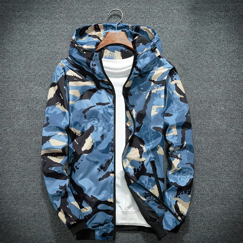 Мужская камуфляжная куртка VERTVIE ветровка с капюшоном уличная 3XL 4XL 2018|Мужские