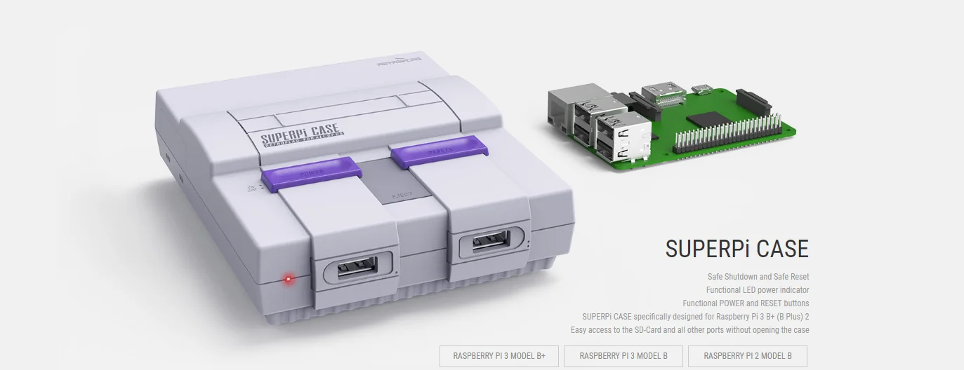 Чехол Retroflag SUPERPi-U NESPi чехол с дополнительным usb-контроллером для Raspberry Pi 3B Plus/3B+/3B/2B