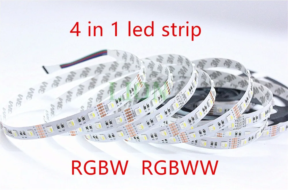 Светодиодный светильник RGBW 1/2/3/4/5 м SMD 5050 12 В гибкий RGB + белый/теплый белый 4 цвета в