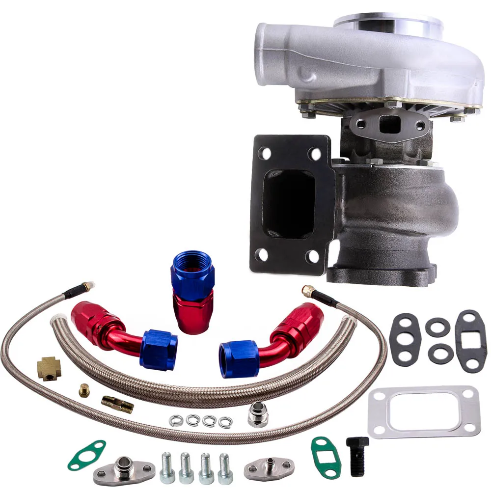 

Maxpeedingrods водяное масло GT30 GT3037 GT3076 турбо зарядное устройство 500 л. С. + комплект обратной линии подачи масла