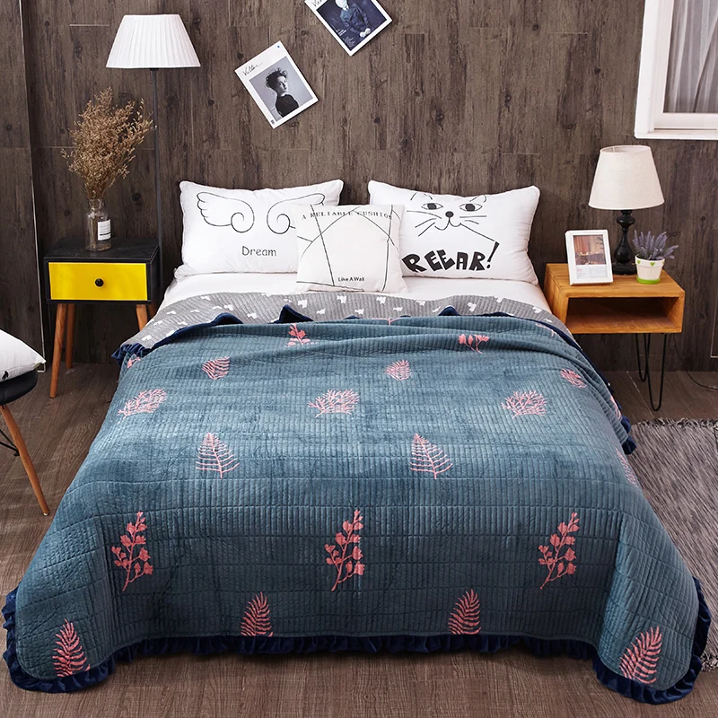 Постельные принадлежности набор покрывало мягкий плюшевый Реверсивный