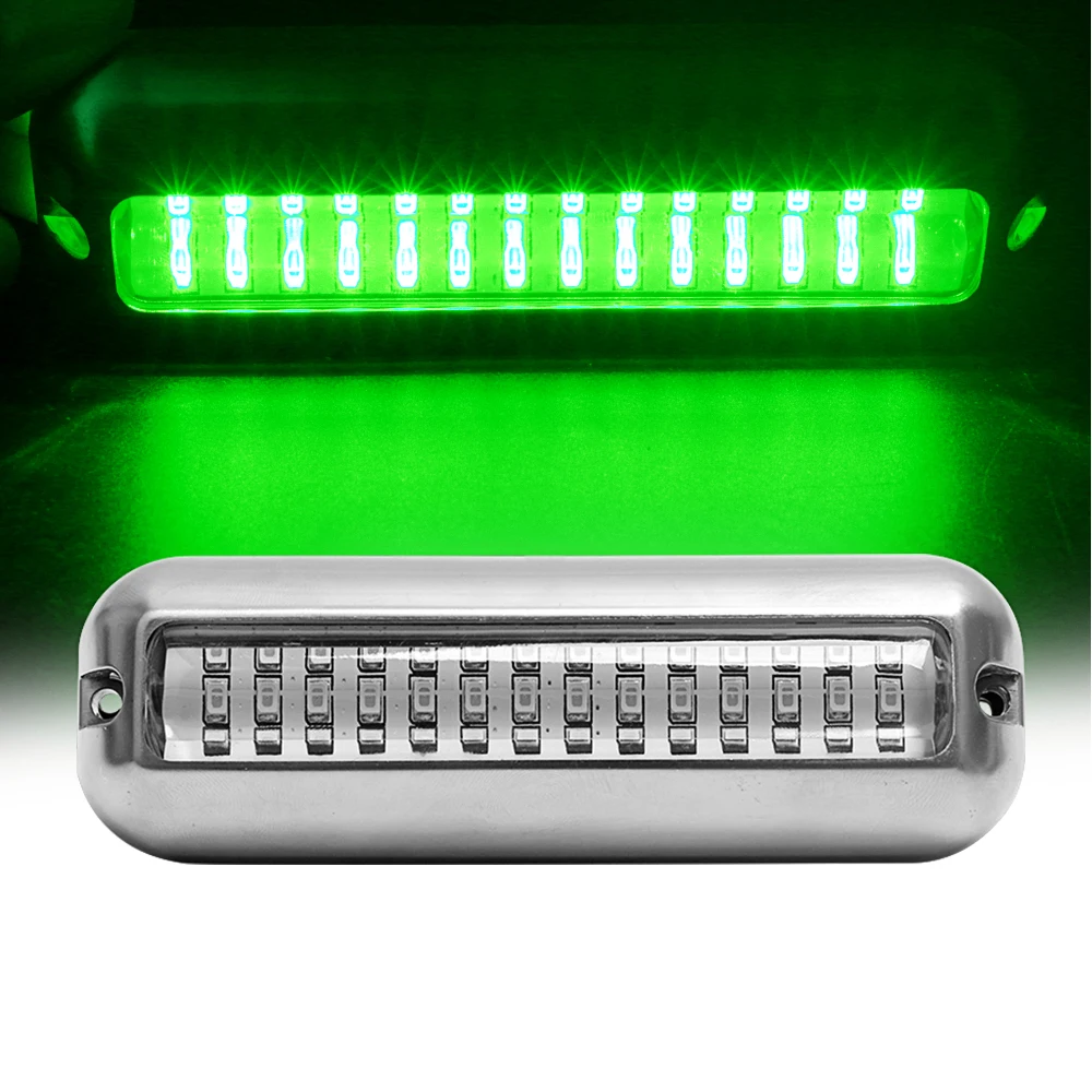 42 LED Green 12V 27/42 светодиодный подводная лодка транца светильник морской Нержавеющая сталь под водой понтон Водонепроницаемый лампа белый/синий/зеленый/красный - Цвет: 42 LED Green
