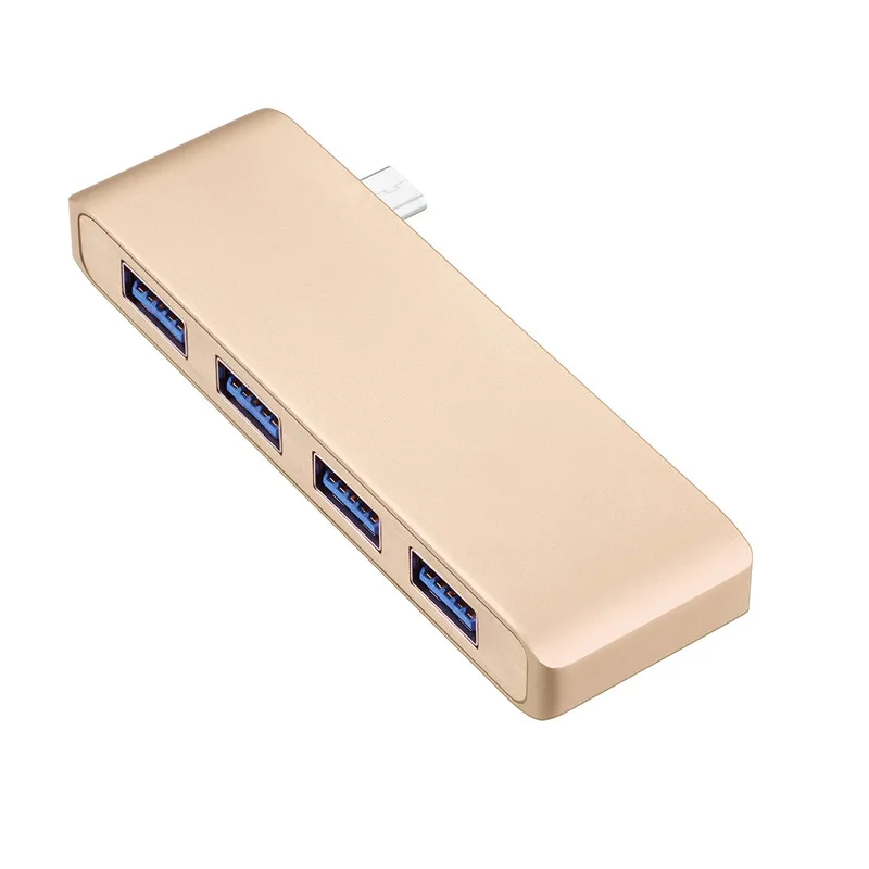 gold Usb-хаб Basix type c с 4 портами, Высокоскоростной USB 3,0, 5 Гбит/с, Разветвитель USB 3,1 Для MacBook Pro huawei P30/P20, usb-хаб type c - Цвет: gold