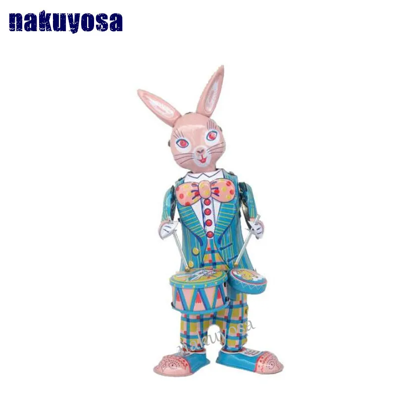 Ретро Железный симпатичный барабанщик кролик робот игрушки классические