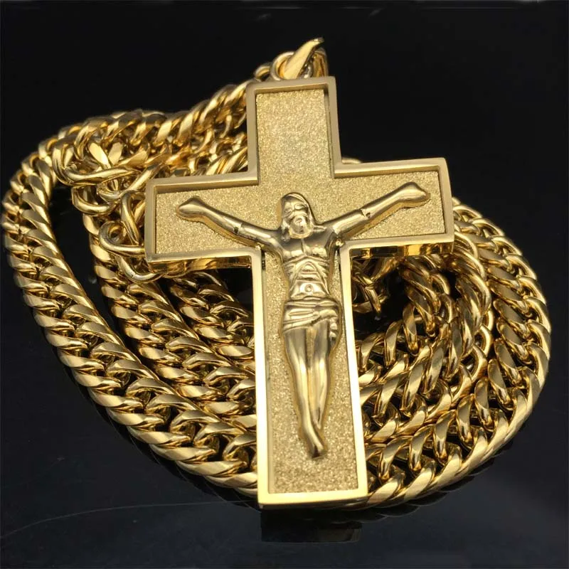 Подвеска witaya 361L из нержавеющей стали золотого цвета с кристаллом Jesus Cross Мужская