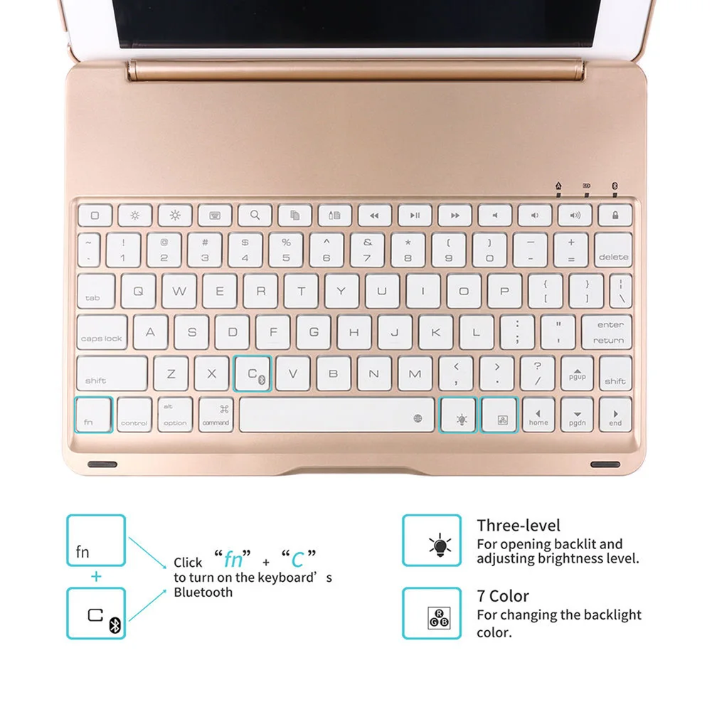 Алюминиевый Чехол книжка с Bluetooth клавиатурой для iPad Air 2 Pro 9 7 дюйма DOY