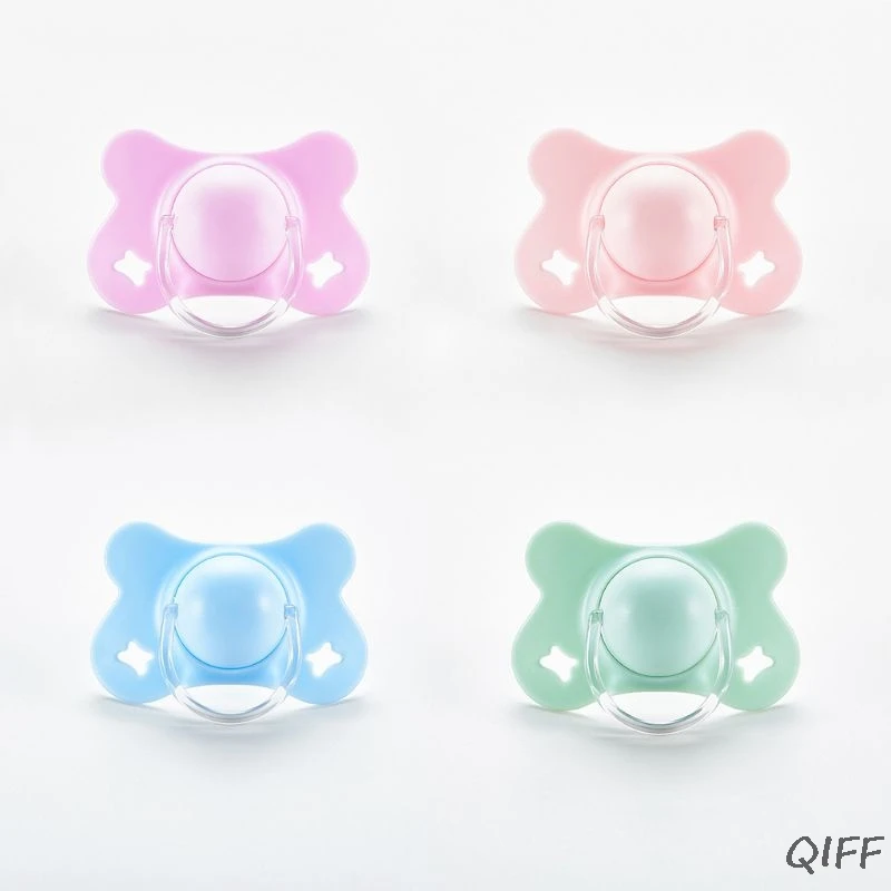 Детская силиконовая соска с крышкой в форме бабочки круглая и плоская для сна