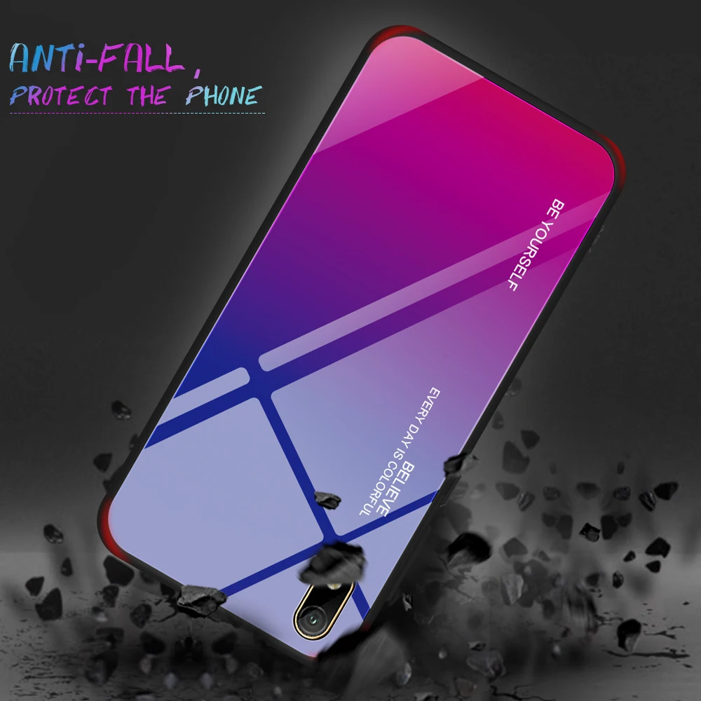 Градиентный чехол для Huawei Y9prime 2019 P smart Z защитный conque honor 20lite 10lite из закаленного
