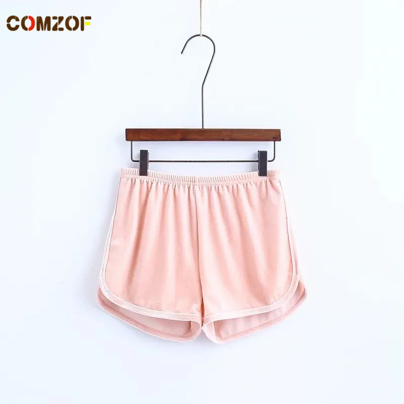 Женские свободные шорты для тренировок повседневные разноцветные бархатные с