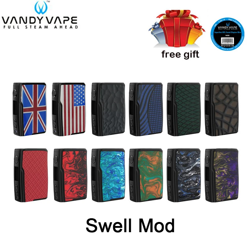 Оригинальный Vandy Vape Swell Mod 188 Вт бокс мод Питание от двух аккумуляторов 18650 подходит