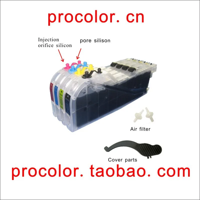 

PROCOLOR Long refill inkjet cartridge LC121 LC123 for BROTHER MFC-J245 MFC-J470DW MFC-J475DW MFC-J650DW MFC-J870DW J650DW J475DW