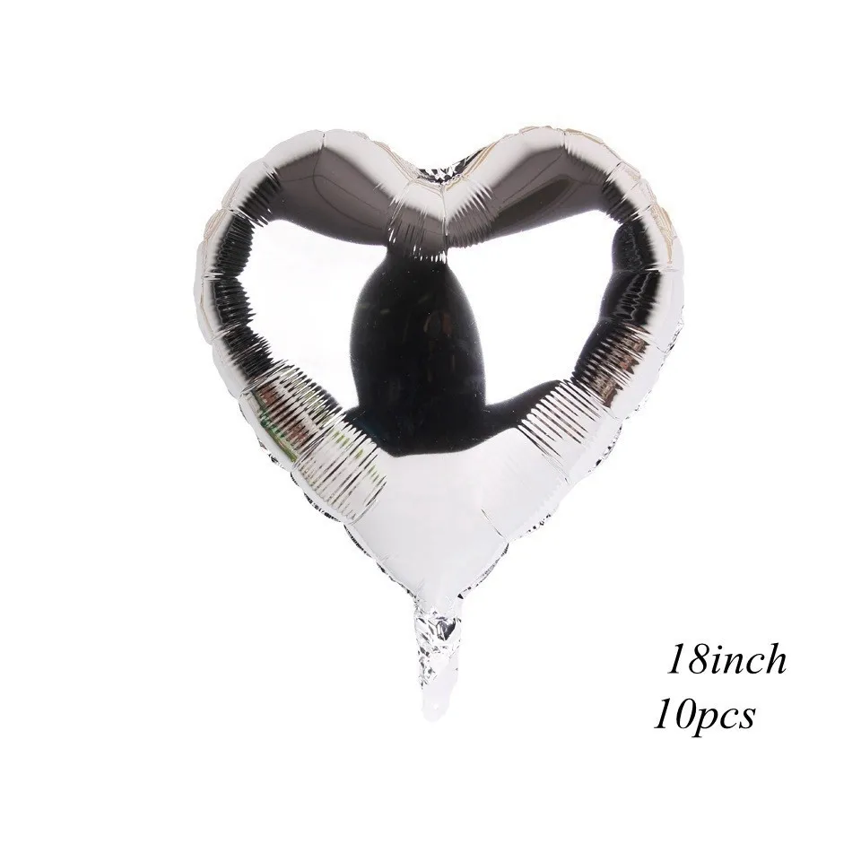 10pcs silver heart 1 набор серебряных серий баннер с блестками бумага звезда гирлянды металлический шар Рождество С Днем Рождения/Свадебная вечеринка украшения поставки - Цвет: 10pcs silver heart