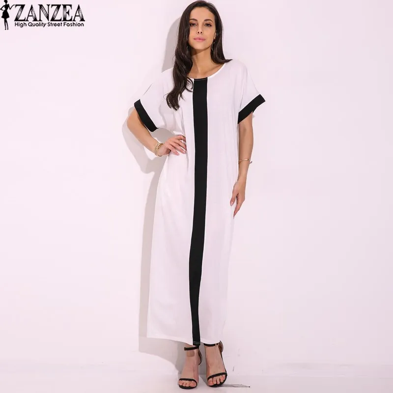 Vestido 2019 ZANZEA для женщин Повседневное летние более размеры d Плюс сращивания панель