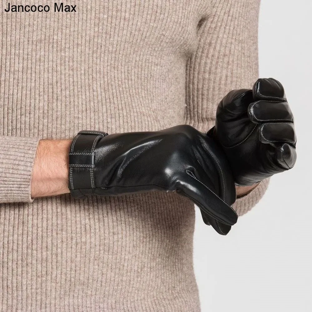 Jancoco Max мужские перчатки из натуральной кожи с сенсорным экраном зимние перчатки из натуральной овчины для активного отдыха, спортивная теплая мягкие митенки S2059