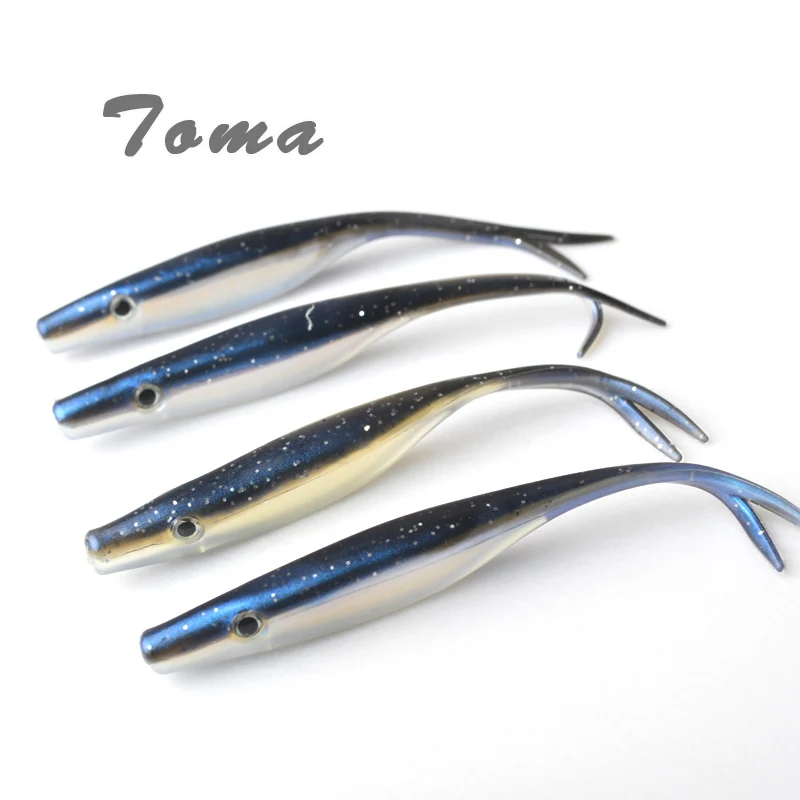 Приманка рыболовная двухцветная 6 5 г 12 см 4 шт./лот|fishing tackle|tail fishartificial bait |